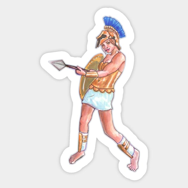 Athena of "Aphrodite's Love Myths" Sticker by Aphrodite's Love Shoppe